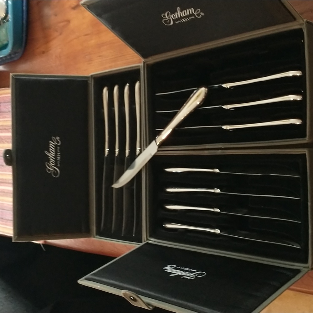 Gorham steak knives 1831 Meredith boxed set of 12 stainless NWT